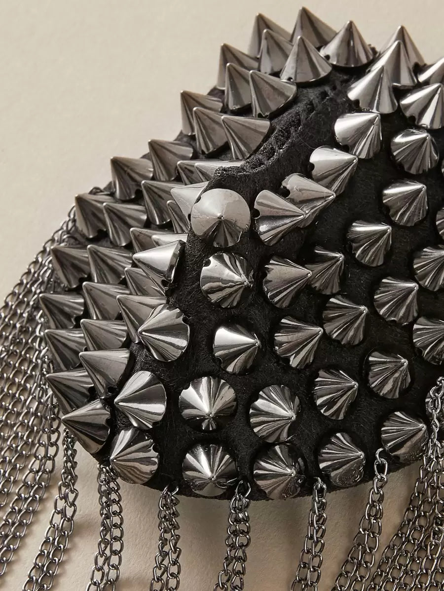 2pcs Studded Decor Tassel Charm Brooch