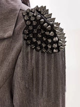 2pcs Studded Decor Tassel Charm Brooch