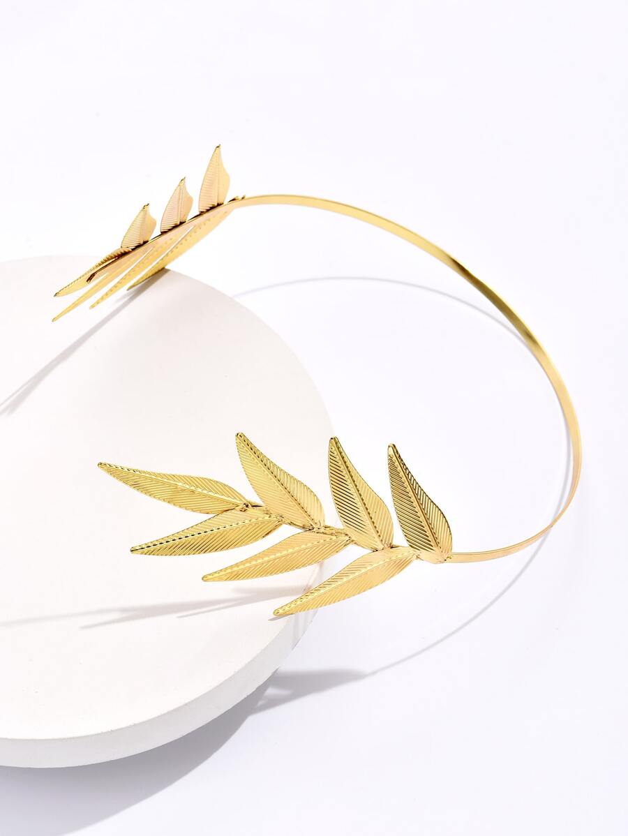 Golden Leaf-Shaped Metal Headband, Minimalistic & Fashionable, Hairband, Hair Hoop, Hair Accessories Headbands ,Head Piece