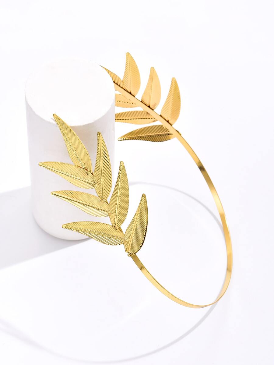 Golden Leaf-Shaped Metal Headband, Minimalistic & Fashionable, Hairband, Hair Hoop, Hair Accessories Headbands ,Head Piece