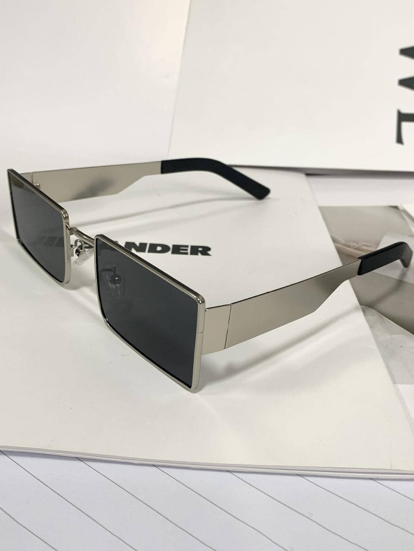 Men Square Frame Casual Fashion Glasses, For Summer Street Shades Accessories Beach Accessories Glasses Shades For Summer Beach Vacation,Outdoor,Travel