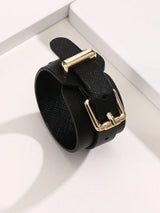 1pc New PU Leather Bracelet, Adjustable Length, Mother's Day Gift, Suitable For Men And Women, High Quality Electroplated, No Fading