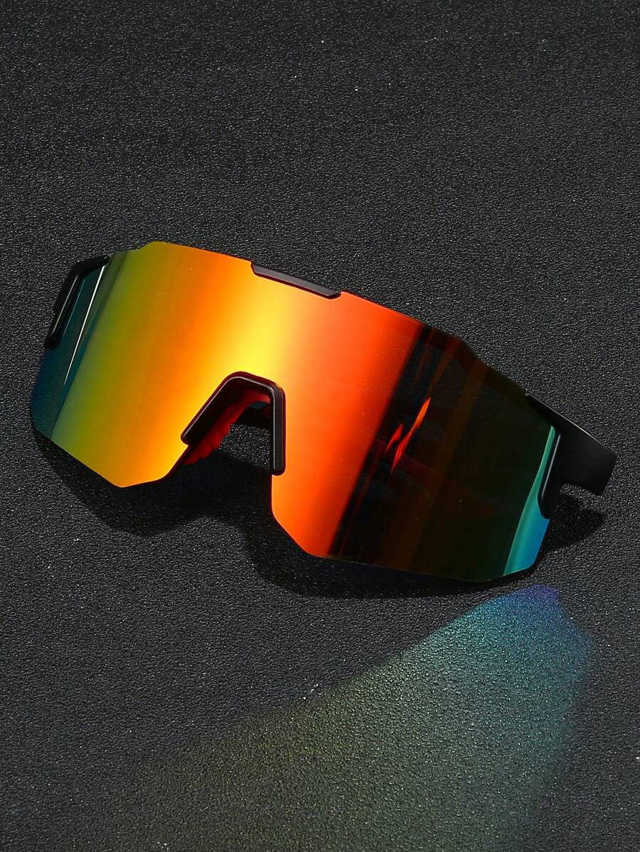 1pc Men's Plastic Sport And Cycling Wrap-Around Y2k Decorative Fashion Glasses, Suitable For Daily Wear, Photography, Shopping, Riding, Skiing, Etc. Street Shades Accessories,School Beach Accessories Glasses Shades Looks Street Style And Suit For Sweater