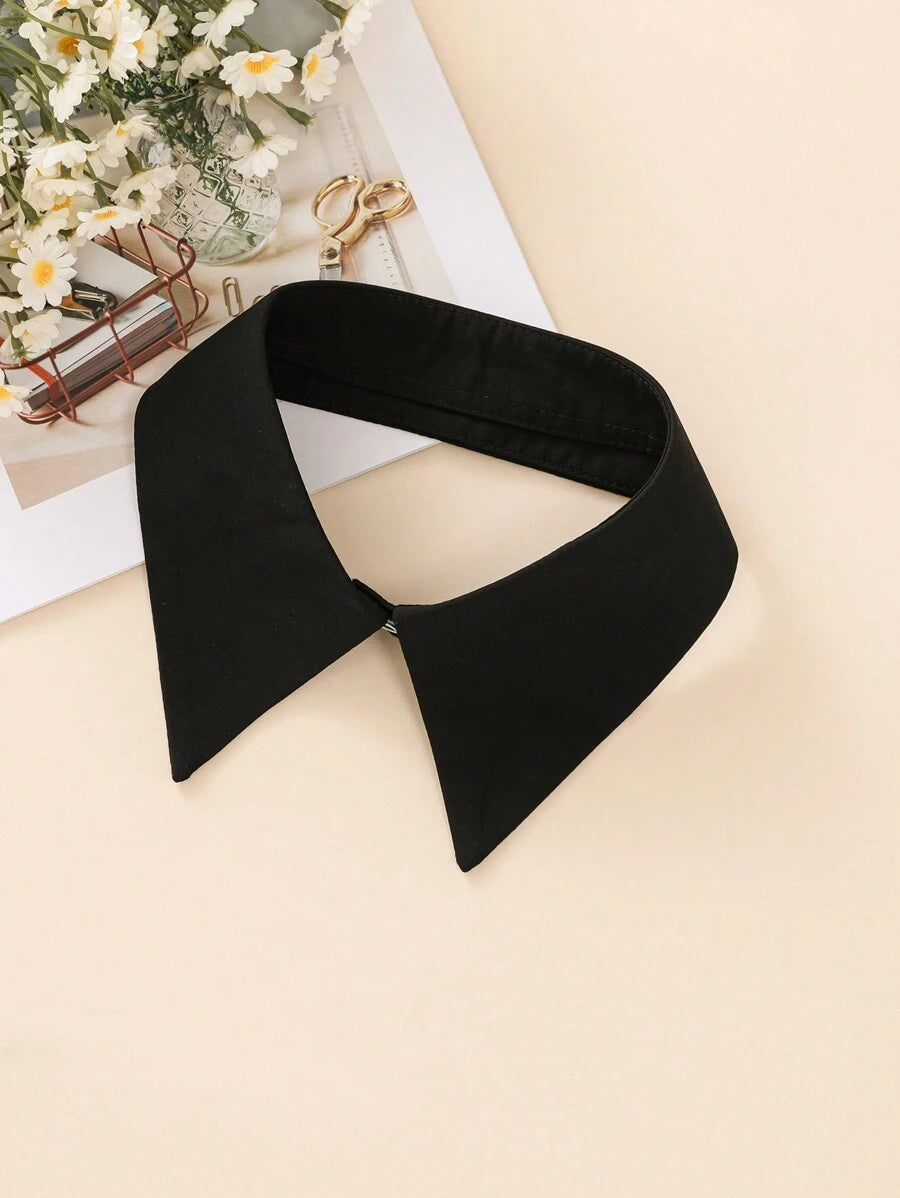 1pc Ladies' Fashionable White Decorative Chiffon Detachable False Collar Shirt Collar Necklace
