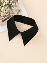 1pc Ladies' Fashionable White Decorative Chiffon Detachable False Collar Shirt Collar Necklace