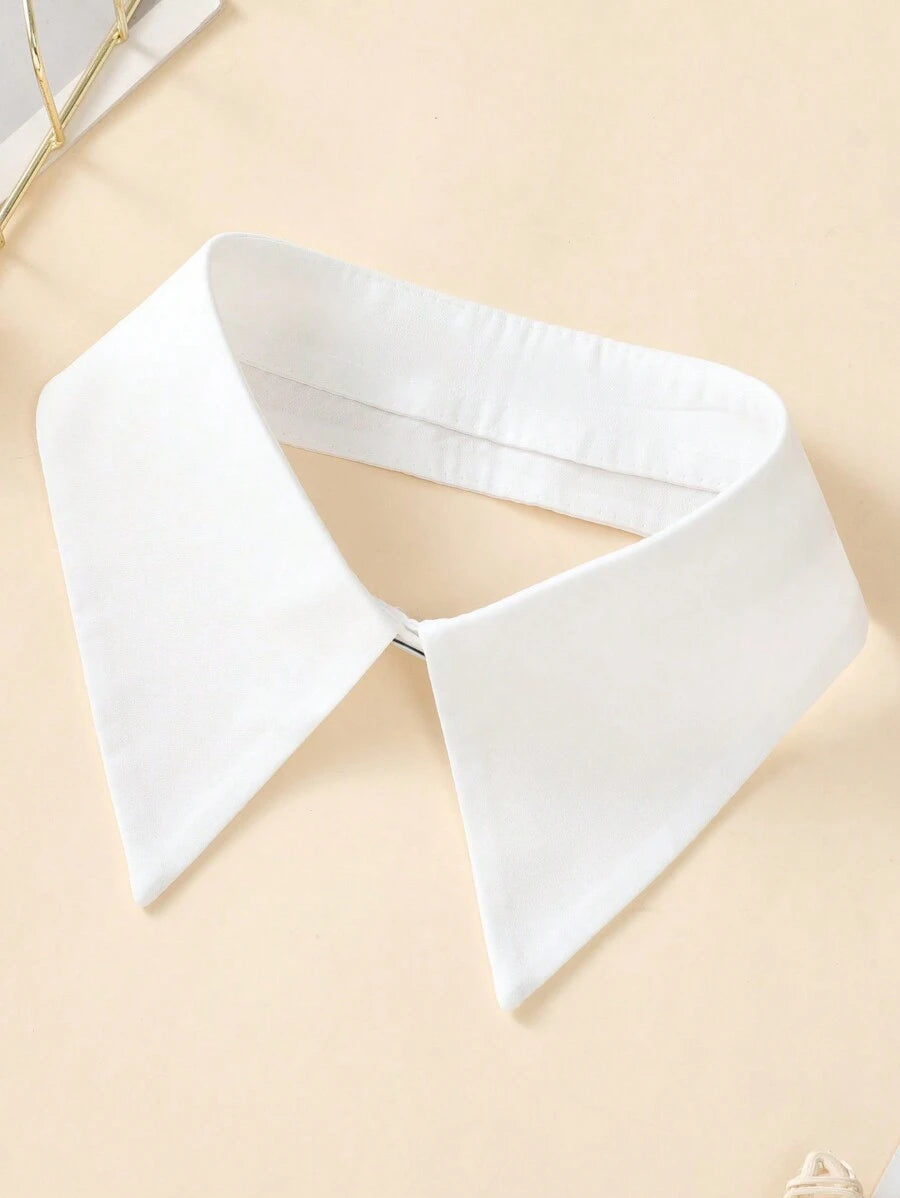 1pc Ladies' Fashionable White Decorative Chiffon Detachable False Collar Shirt Collar Necklace