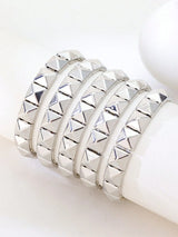 2pcs Punk Style Rivet Spikes Bracelet, Unisex Silver-Color Edgy Rivet Cuff Bracelet For Everyday, Party, Music Festival Wear