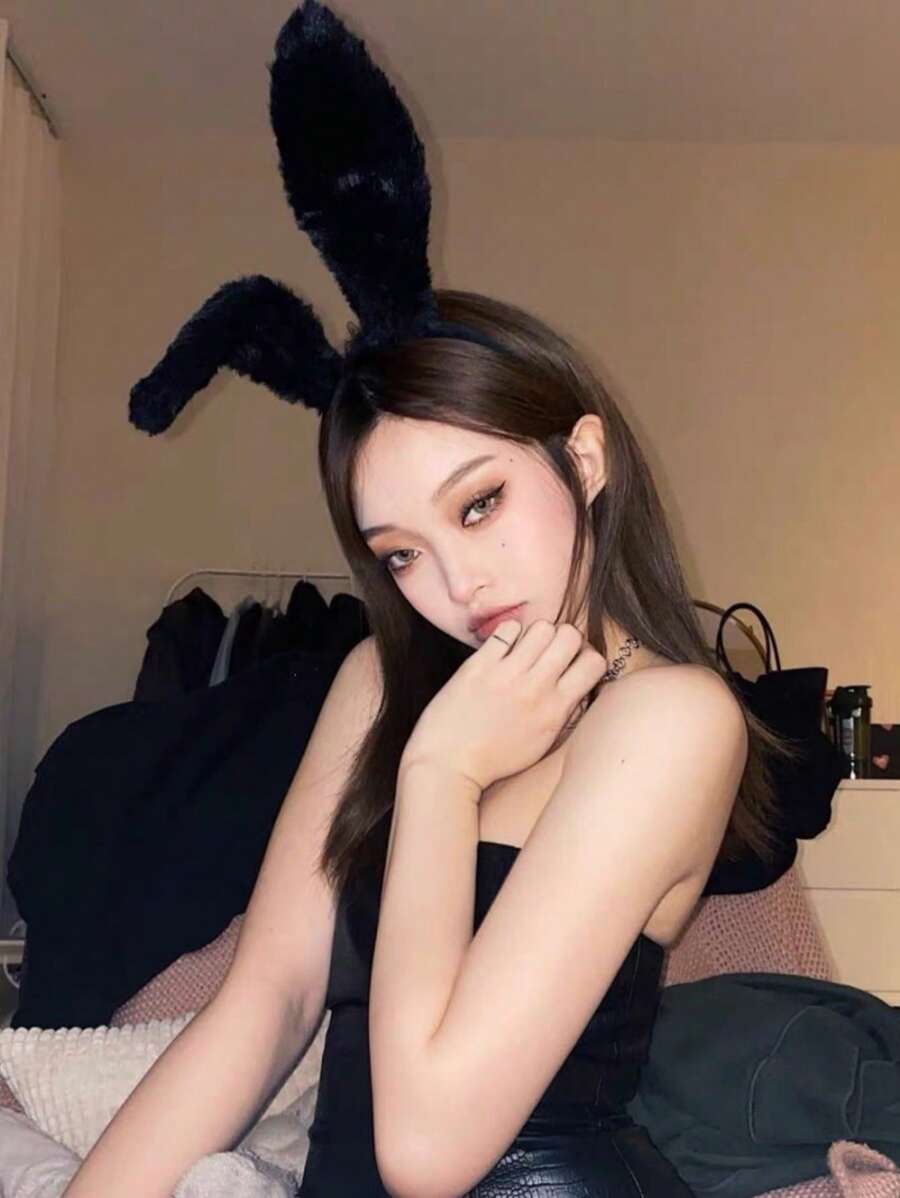 1pc Cute & Sweet Party Hair Accessory - Plush Bunny Ear Headband, Sexy Bunny Costume,Hairband,Hair Hoop Headbands ,Head Piece