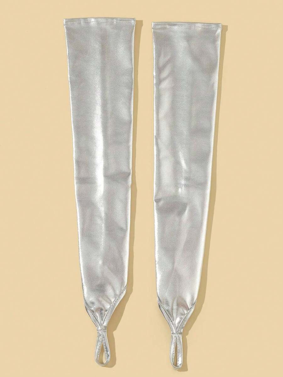 1 Pair Extra Long Over-Elbow Gloves, Costume Party Performance Sexy Role-Play Gloves, Reflective Night Club Gloves