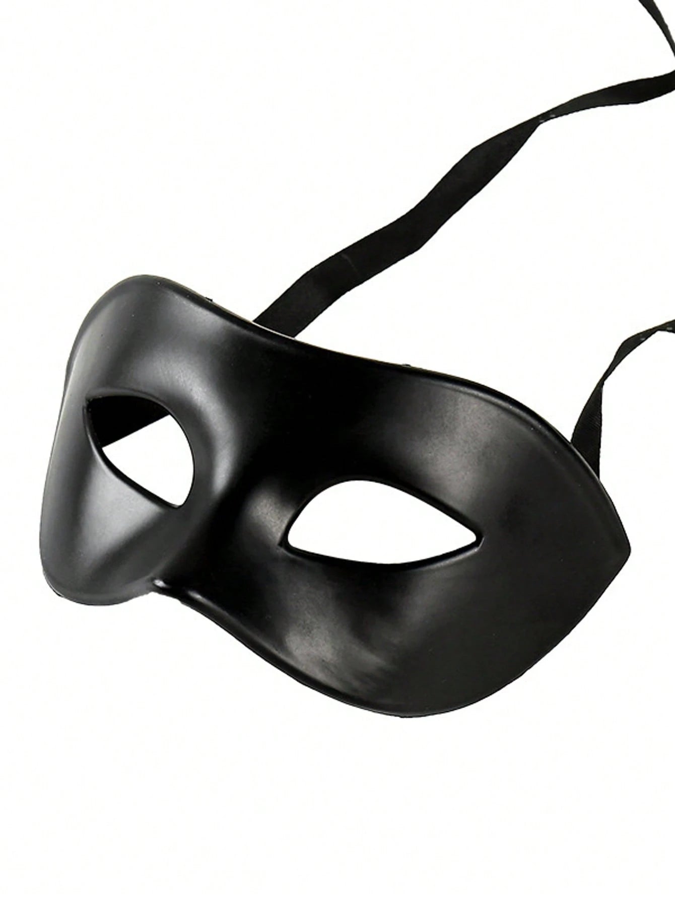 1pc Halloween Party Mask Adult Black Half Face Mask With Thick White Eyemask, Vintage Decor For Christmas, Unisex