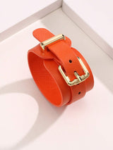 1pc New PU Leather Bracelet, Adjustable Length, Mother's Day Gift, Suitable For Men And Women, High Quality Electroplated, No Fading