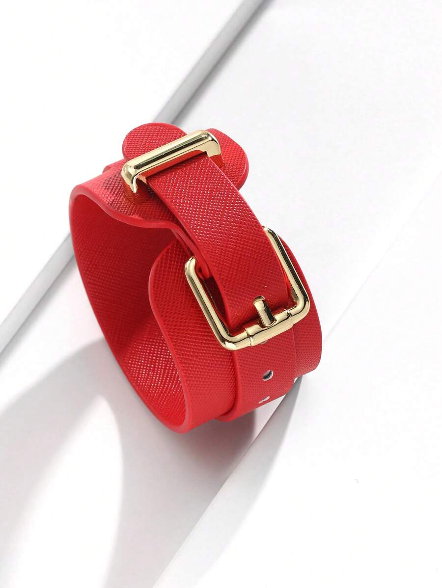 1pc New PU Leather Bracelet, Adjustable Length, Mother's Day Gift, Suitable For Men And Women, High Quality Electroplated, No Fading