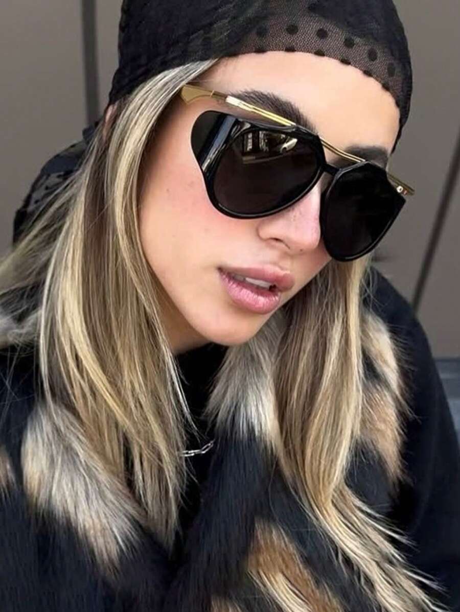 1pc Personalized Oval Fashion Glasses Fashion Toad Glasses European And American Ins Street Photography Fashion Cool High End Glasses