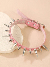 1pc Gothic Punk Rock Spiked Leather Necklace Choker