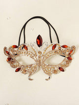 1pc Glass Rhinestone Butterfly Masquerade Mask, Unique Face Decor For Halloween