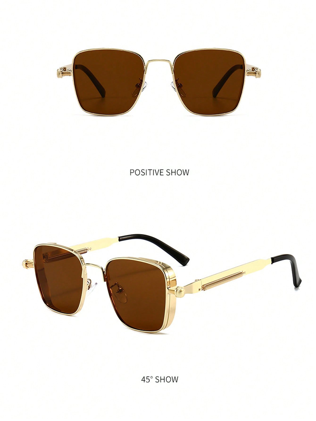 1pair Men Square Frame Fashionable Glasses For Outdoor Travel Casual Shades Accessories For Summer Beach Vacation,Outdoor,Travel Back To School Fashionable Preppy School Look