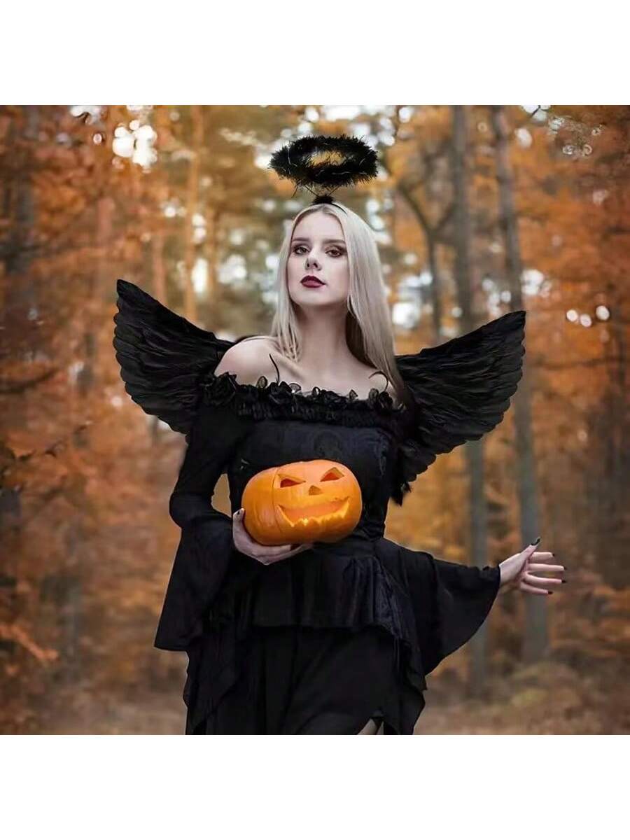 1pc Angel Devil Feather Wings Personalized Prop For Photo Shoot, Suitable For Festivals, Adult Costume, Performance Decoration, Halloween