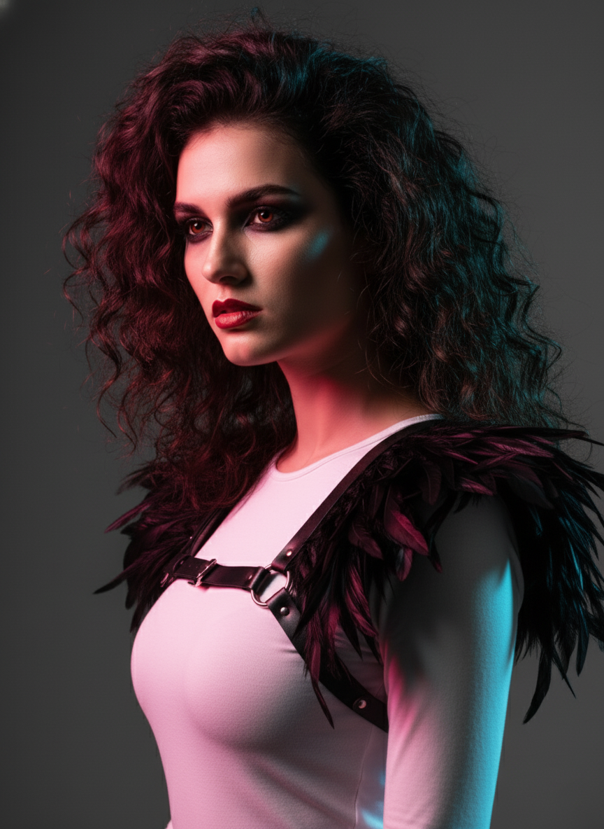 1pc Feather Shawl, Fashion Feather Tie Strap, Punk Fake Collar Feather Epaulette, Gothic Personalized Decor Accessory, Cosplay Party Stage Performance Props Halloween Halloween Costumes Women