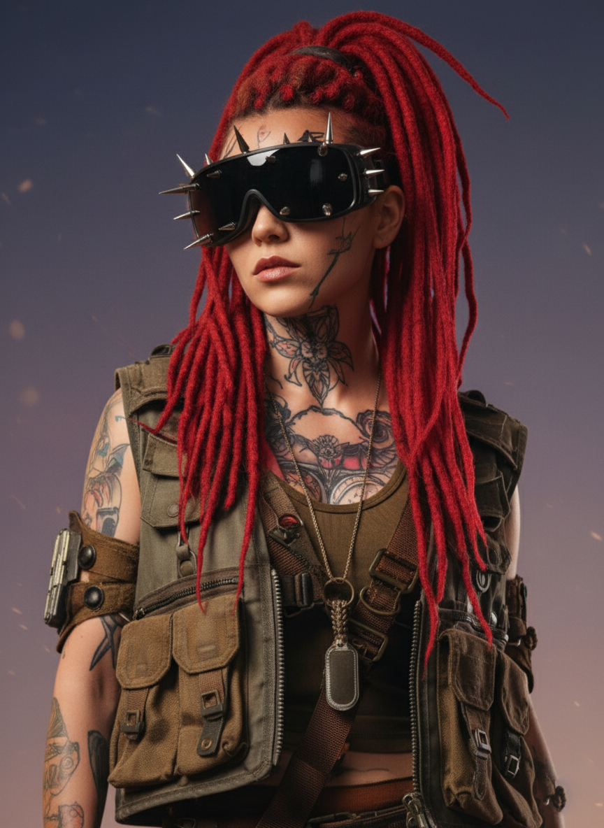 POLASUP 1pc Marching Gothic Cyberpunk Heavy Metal Style Stud Decorated Novelty Glasses, Outdoor,Travel